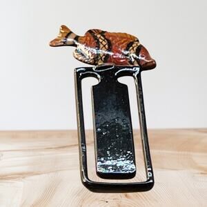 stripe fish Bookmark Hand Painted Resin Decorative Reading Book Lover Gift